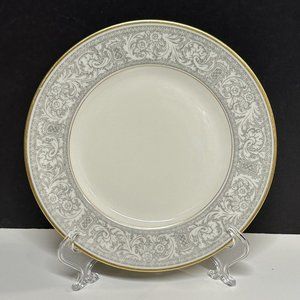 Franciscan Renaissance Grey 6 3/8" BREAD &‎ BUTTER PLATE Floral Leaves Gold Trim
